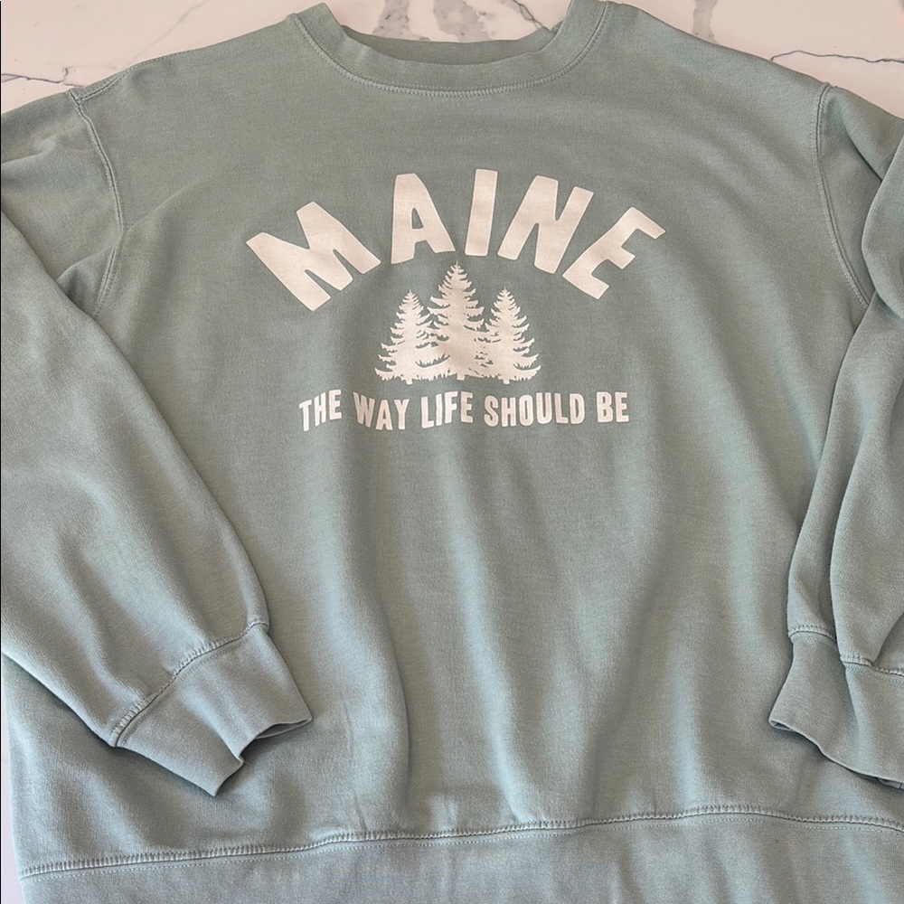 MV Sport Green Crewneck Sweatshirt Casual Comfort